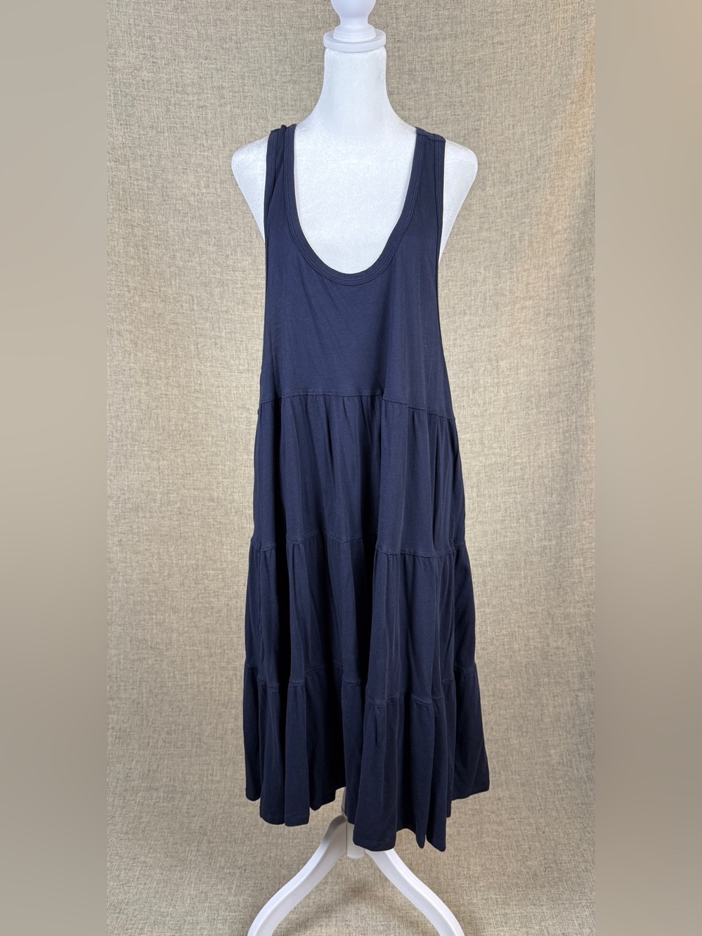 Tommy Hilfiger Navy Sleeveless Tiered Maxi Dress